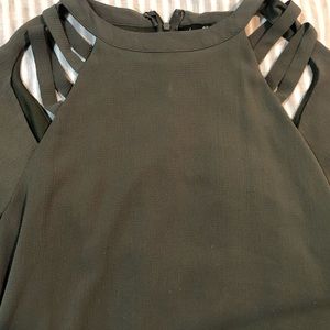 Green Open Shoulder Dress